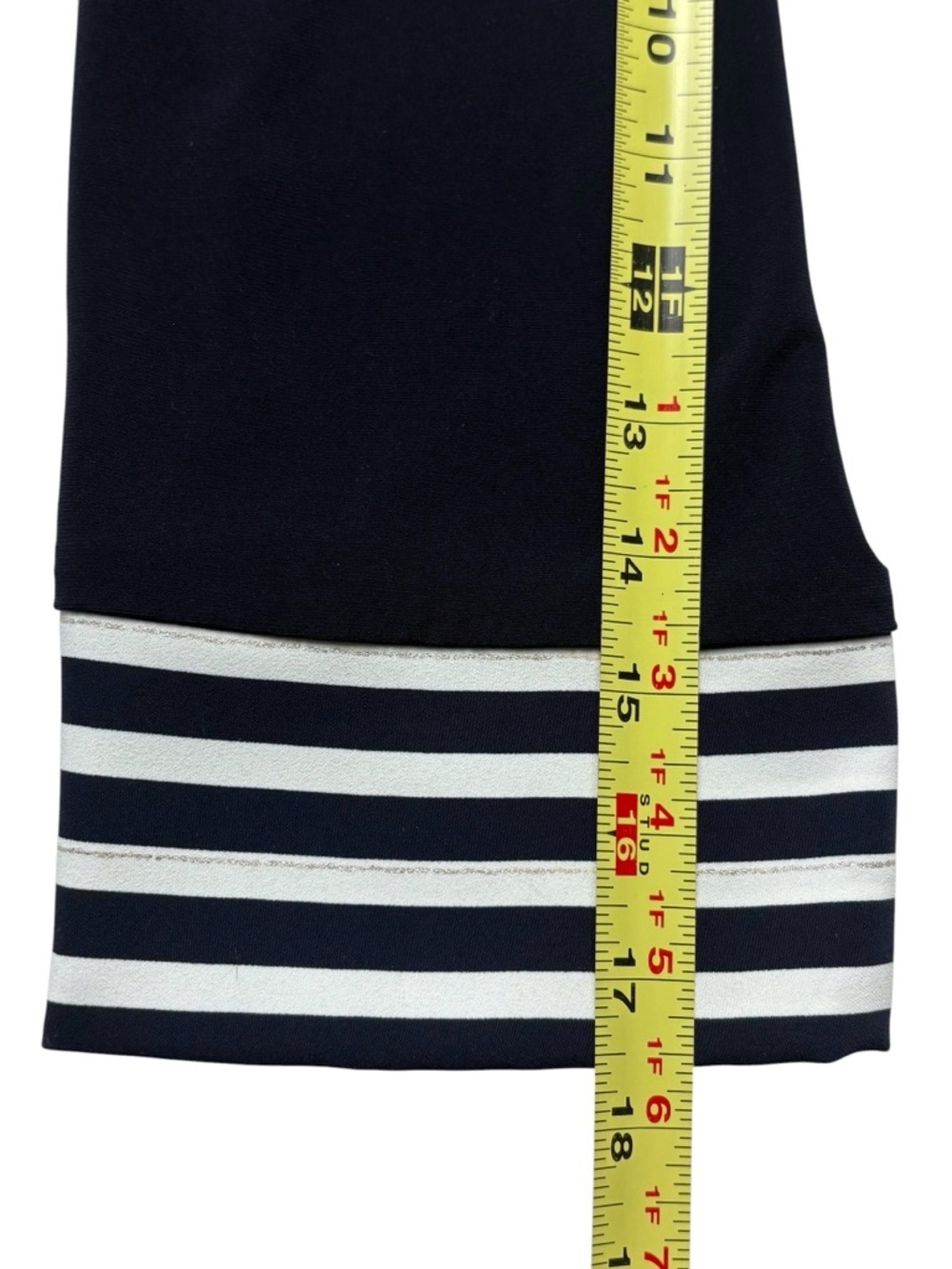 Joseph Ribkoff Midnight Blue Stripe High-Low Tunic Top • Size 10 • Style 221180 - Picture 9 of 10
